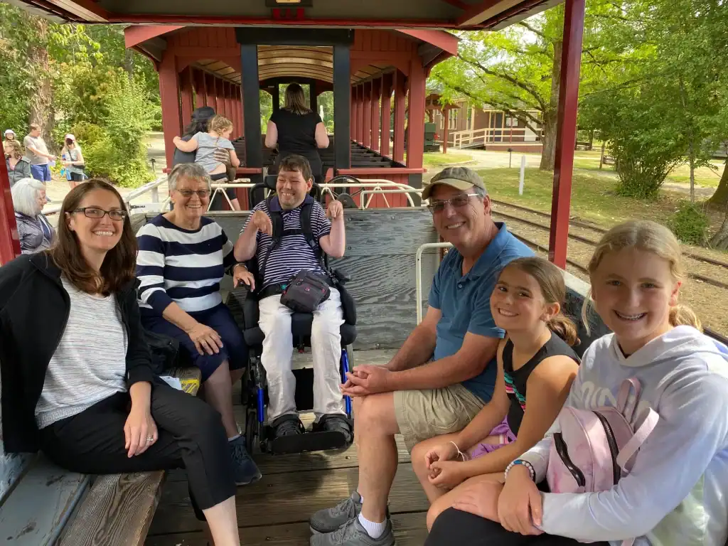 Paul on the train at the BC Forest Discovery Center